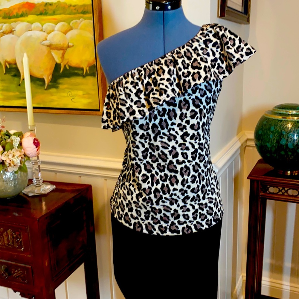 Eri & Ali by Anthropologie leopard top Sz L Aug1903